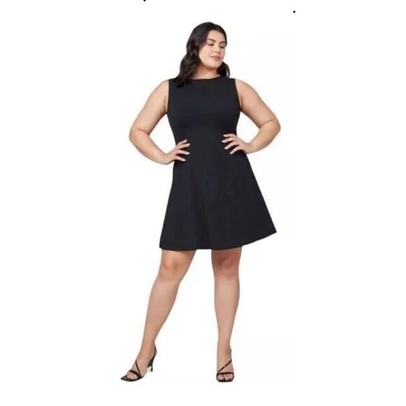 NWT Spanx 20381R The Perfect Fit & Flare in Black Ponte Sleeveless Dress M - Picture 1 of 10